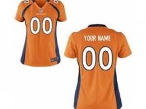 Women\'s Nike Denver Broncos Customized Game Team orange Jerseys