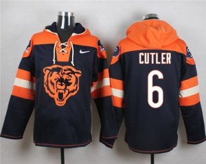 Nike Chicago Bears #6 Jay Cutler Navy Blue Player Pullover Hoodie