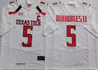 Texas Tech Red Raiders #5 Patrick Mahomes II White C Patch College Football Jersey