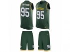 Mens Nike Green Bay Packers #95 Ricky Jean-Francois Limited Green Tank Top Suit NFL Jersey