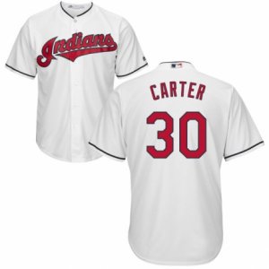 Men\'s Majestic Cleveland Indians #30 Joe Carter Replica White Home Cool Base MLB Jersey