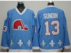 NHL Quebec Nordiques #13 Mats Sundin Light Blue CCM Throwback Stitched jerseys