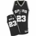 Men's Adidas San Antonio Spurs #23 Kevin Martin Swingman Black Road NBA Jersey