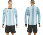 Argentina Blank Home Long Sleeves Soccer Country Jersey