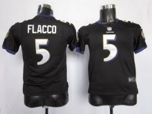 Nike NFL Youth Baltimore Ravens #5 Joe Flacco Black Jerseys