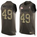 Mens Nike New York Giants #49 Nikita Whitlock Limited Green Salute to Service Tank Top NFL Jersey