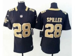 Nike Women New Saints #28 C J Spiller Black Team Color Stitched Jerseys