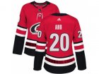 Women Adidas Carolina Hurricanes #20 Sebastian Aho Red Home Authentic Stitched NHL Jersey