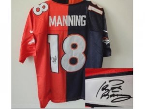 Nike jerseys denver broncos #18 manning orange-blue[Elite split signature]