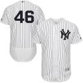 Men's Majestic New York Yankees #46 Andy Pettitte White Navy Flexbase Authentic Collection MLB Jersey