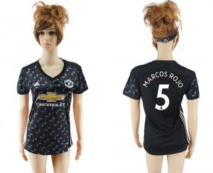 2017-18 Manchester United 5 MARCOS ROJO Away Women Soccer Jersey