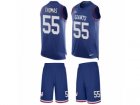 Mens Nike New York Giants #55 J.T. Thomas Limited Royal Blue Tank Top Suit NFL Jers
