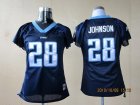 women tennessee titans #28 johnson dk,blue