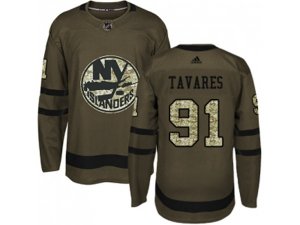 Youth Adidas New York Islanders #91 John Tavares Green Salute to Service Stitched NHL Jersey