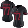 Womens Nike San Francisco 49ers #77 Trent Brown Limited Black Rush NFL Jersey
