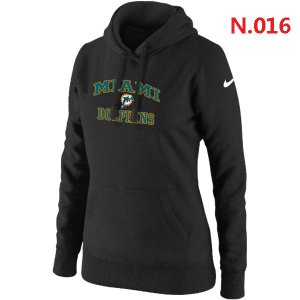 Women NEW Miami Dolphins Heart & Soul Pullover Hoodie Black