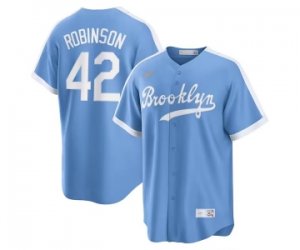 Men\'s Los Angeles Dodgers #42 Jackie Robinson Light Blue Cool Base Stitched Baseball Jersey