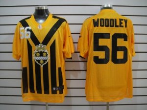 Nike Pittsburgh Steelers #56 Woodley Yellow Colors 1933s Throwback Elite Jerseys