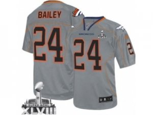 Nike Denver Broncos #24 Champ Bailey Grey[2014 Super Bowl XLVIII Elite lights out]