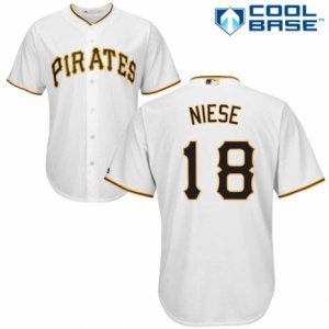 Men\'s Majestic Pittsburgh Pirates #18 Jon Niese Replica White Home Cool Base MLB Jersey