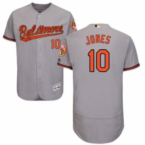 Men\'s Majestic Baltimore Orioles #10 Adam Jones Grey Flexbase Authentic Collection MLB Jersey