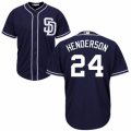 Men's Majestic San Diego Padres #24 Rickey Henderson Authentic Navy Blue Alternate 1 Cool Base MLB Jersey