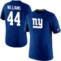 Nike New York Giants #44 williams Name & Number T-Shirt Blue