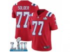Men Nike New England Patriots #77 Nate Solder Red Alternate Vapor Untouchable Limited Player Super Bowl LII NFL Jersey