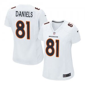 Women Nike Denver Broncos #81 Owen Daniels White Stitched NFL Game Event Jersey