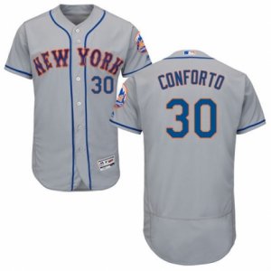 Men\'s Majestic New York Mets #30 Michael Conforto Grey Flexbase Authentic Collection MLB Jersey