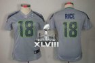 Nike Seattle Seahawks #18 Sidney Rice Grey Alternate Super Bowl XLVIII Women NFL Limited Jersey