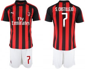 2018-19 AC Milan 7 S. CASTILLEJO Home Soccer Jersey