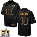 Nike Carolina Panthers #10 Corey Brown Black Super Bowl 50 Men Stitched NFL Elite Pro Line Gold Collection Jersey