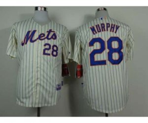 mlb jerseys new york mets #28 murphy cream(blue strip)