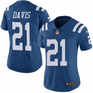 Women\'s Nike Indianapolis Colts #21 Vontae Davis Limited Royal Blue Rush NFL Jersey