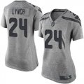 Women Nike Seahawks #24 Marshawn Lynch Gray Stitched NFL Limited Gridiron Gray Jersey