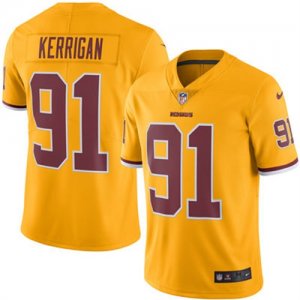 Mens Washington Redskins #91 Ryan Kerrigan Nike Gold Color Rush Limited Jersey