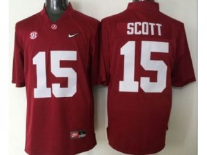 NCAA Alabama Crimson Tide #15 JK Scott Red 2016 National Championship Stitched Jersey