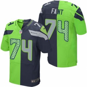 Men\'s Nike Seattle Seahawks #74 George Fant Elite Team Green Two Tone NFL Jersey