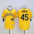 Pittsburgh Pirates #45 Gerrit Cole Gold Flexbase Authentic Collection Stitched MLB Jersey