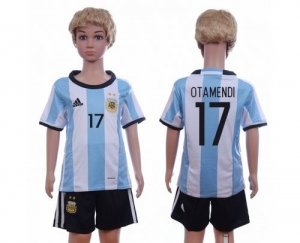 Argentina #17 Otamendi Home Kid Soccer Country Jersey