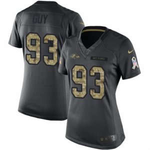 Womens Nike Baltimore Ravens #93 Lawrence Guy Limited Black 2016 Salute to Service NFL Jersey