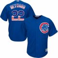 Men's Majestic Chicago Cubs #22 Jason Heyward Authentic Royal Blue USA Flag Fashion MLB Jersey