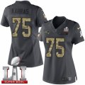 Womens Nike New England Patriots #75 Ted Karras Limited Black 2016 Salute to Service Super Bowl LI 51 NFL Jersey
