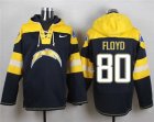 Nike San Diego Chargers #80 Malcom Floyd Navy Blue Player Pullover Hoodie