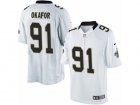 Mens Nike New Orleans Saints #91 Alex Okafor Limited White NFL Jersey