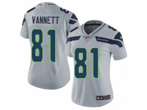 Women Nike Seattle Seahawks #81 Nick Vannett Vapor Untouchable Limited Grey Alternate NFL Jersey