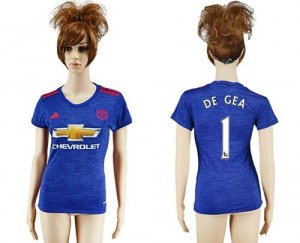 Womens Manchester United #1 DE GEA Away Soccer Club Jersey