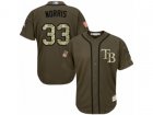 Youth Tampa Bay Rays #33 Derek Norris Authentic Green Salute to Service MLB Jersey