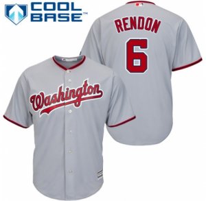 Men\'s Majestic Washington Nationals #6 Anthony Rendon Authentic Grey Road Cool Base MLB Jersey